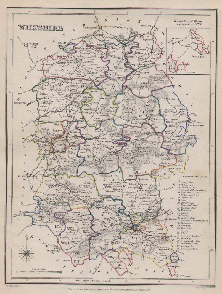 Map of Wiltshire - Creighton